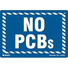 Brady 20061LS Chemical, Biohazard and Hazardous Material Labels, Self-Sticking, Polyester, 1" x 5", White On Blue (Pack of 100) in Saudi Arabia