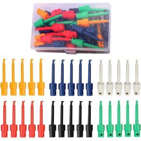 DKARDU 30pcs Multimeter Test Hook Clip, Multimeter Accessories Colorful Test Grabber Probe for Testing Electronic Components