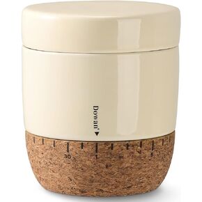 داوين وعاء زبدة مع غطاء لسطح المنضدة، حافظة زبدة مع قاعدة من الفلين وخط مياه، طبق زبدة فرنسية مع غطاء لديكور المطبخ المنزلي، هدية من السيراميك، بيج in Kuwait