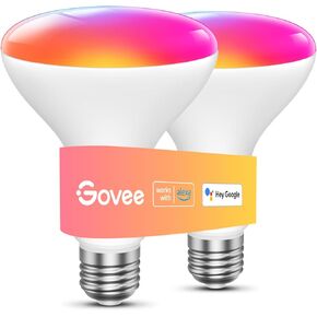 Govee Smart Light Bulbs, 1200 Lumens Dimmable BR30 Bulbs, RGBWW Color Changing Light Bulbs, WiFi & Bluetooth LED Bulbs, 16 Million Colors, Music Sync, Compatible with Alexa, Google Assistant, 1 Pack