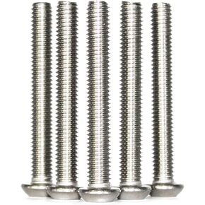 10 قطع M8-1.25 x 25 مم براغي غطاء مقبس رأس الزر، الفولاذ المقاوم للصدأ 18-8، خيط كامل، محرك مقبس ألين، ISO7380 من Fullerkreg تأتي مع صندوق بلاستيكي