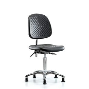 LabTech Seating LT42917 Class 100 غرفة نظيفة من البولي يوريثين كرسي مقعد متوسط ​​الظهر متوسط ​​القاعدة من الكروم، إمالة، ينزلق in Kuwait