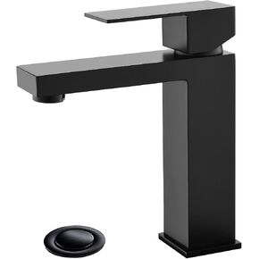 Phiestina Clearance Brushed Nickel Single Hole Waterfall Single Handle Bathroom Sink Faucet, with Metal Pop-up Drain with Overflow and Water Supply Line, BF01050-N1-BN