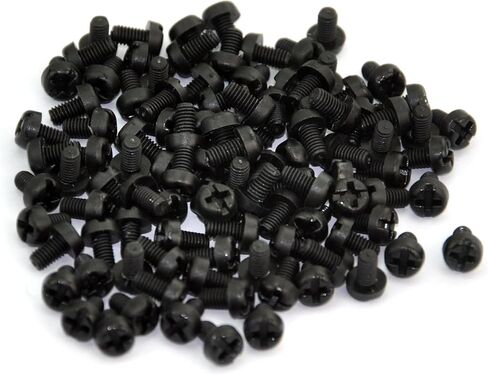 إلكترونيكس-صالون 100 قطعة M3 × 5 مم نايلون آلة برغي أسود مزيج فيليبس مشقوق رأس مقعر متري in Kuwait