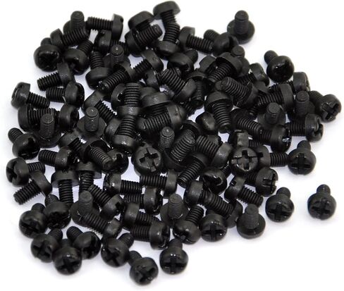 إلكترونيكس-صالون 100 قطعة M3 × 5 مم نايلون آلة برغي أسود مزيج فيليبس مشقوق رأس مقعر متري in Kuwait