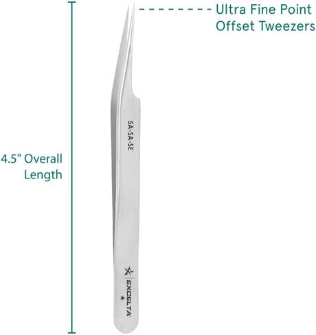 Excelta - 5A-SA-SE - ملاقط - نقطة فائقة الدقة - إزاحة - نجمة واحدة - مضاد للماج. SS، الارتفاع 0.06 بوصة، العرض 0.3930 بوصة، الطول 4.5 بوصة in Kuwait