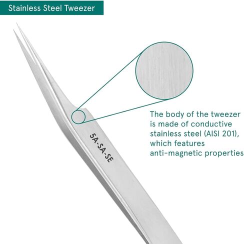 Excelta - 5A-SA-SE - ملاقط - نقطة فائقة الدقة - إزاحة - نجمة واحدة - مضاد للماج. SS، الارتفاع 0.06 بوصة، العرض 0.3930 بوصة، الطول 4.5 بوصة in Kuwait