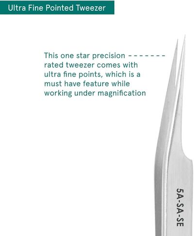 Excelta - 5A-SA-SE - ملاقط - نقطة فائقة الدقة - إزاحة - نجمة واحدة - مضاد للماج. SS، الارتفاع 0.06 بوصة، العرض 0.3930 بوصة، الطول 4.5 بوصة in Kuwait