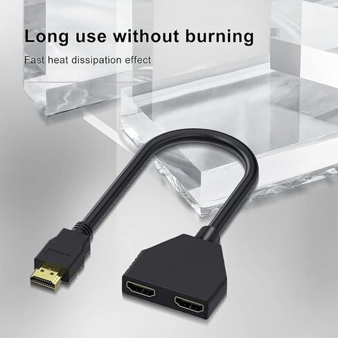 كابل محول مقسم HDMI - مقسم HDMI 1 في 2 مخرج HDMI ذكر 1080 بكسل إلى HDMI أنثى مزدوج 1 إلى 2 طريقة، لـ HDMI HD وLCD والتلفزيون، يدعم جهازي تلفزيون في نفس الوقت لنقل الفيديو والصوت في وقت واحد in Kuwait