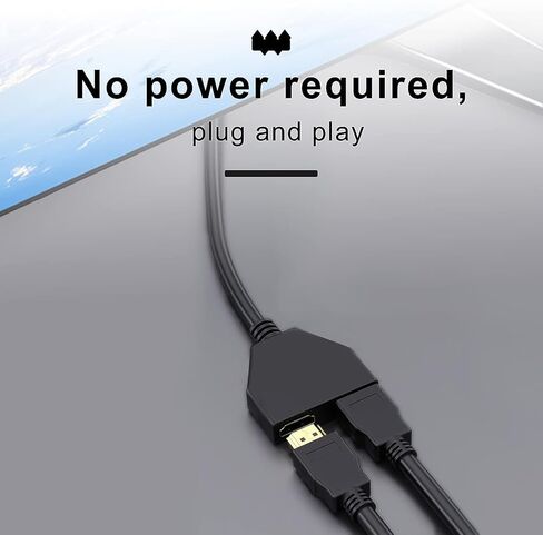 كابل محول مقسم HDMI - مقسم HDMI 1 في 2 مخرج HDMI ذكر 1080 بكسل إلى HDMI أنثى مزدوج 1 إلى 2 طريقة، لـ HDMI HD وLCD والتلفزيون، يدعم جهازي تلفزيون في نفس الوقت لنقل الفيديو والصوت في وقت واحد in Kuwait