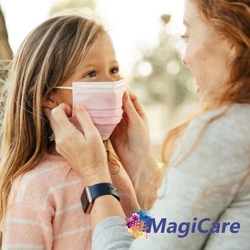 أقنعة الوجه الملونة للأطفال من MAGICARE - أقنعة وجه لطيفة للاستعمال مرة واحدة للأطفال - أقنعة أطفال 3 طبقات يمكن التخلص منها - ألوان زاهية - قناع وجه للأطفال يمكن التخلص منه - 50 قطعة (قناع أطفال متعدد الألوان) in Kuwait