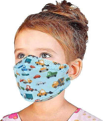 قناع وجه للأطفال للاستعمال مرة واحدة من 20/50 قطعة، قناع Kf94 للأولاد والبنات 4 طبقات واقي مسامي متعدد الألوان مريح ولطيف in Kuwait
