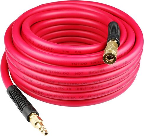YOTOO Hybrid Lead-In Air Hose 3/8-Inch by 10-Feet 300 PSI Heavy Duty, Lightweight, Kink Resistant, All-Weather Flexibility with 1/4-Inch Industrial Air Fittings and Bend Restrictors in Saudi Arabia