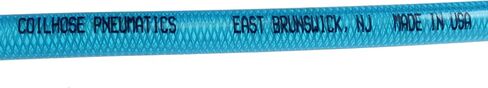 Coilhose Pneumatics PFE60504T خرطوم هواء من البولي يوريثين المقوى Flexeel، معرف 3/8 بوصة، طول 50 قدم مع (2) 1/4 بوصة MPT تركيبات تخفيف الضغط القابلة لإعادة الاستخدام، أزرق شفاف in Saudi Arabia