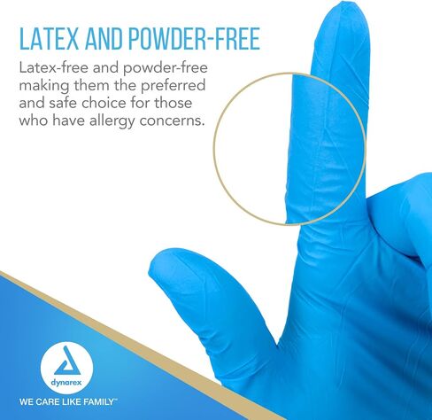 Dynarex Safe-Touch Disposable Nitrile Exam Gloves, Powder-Free, Latex-Free, Touchscreen Friendly & Used by Professionals, Blue, Extra-Large, 1 Box of 100 Gloves in Saudi Arabia
