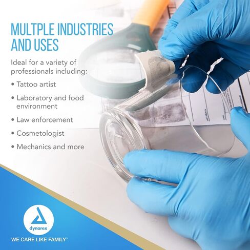 Dynarex Safe-Touch Disposable Nitrile Exam Gloves, Powder-Free, Latex-Free, Touchscreen Friendly & Used by Professionals, Blue, Extra-Large, 1 Box of 100 Gloves in Saudi Arabia