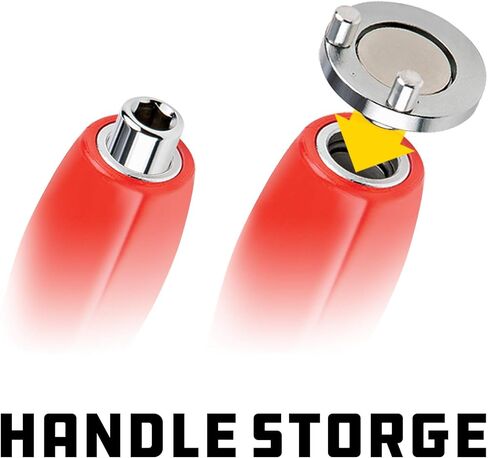 أداة إزالة قابس تصريف الزيت المغناطيسي من Powerbuilt، عمود مرن لسهولة الوصول، محول مغناطيسي لقمة سداسية، تثبيت وإزالة المقابس - أحمر 942072 in Kuwait