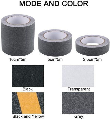 Stair Treads Non-Slip Outdoor Tape,Safety Traction Indoor Anti-Slip Tape Grip Tape Strong Adhesives Flooring Strips(2.5cmx5m,Black) in Saudi Arabia
