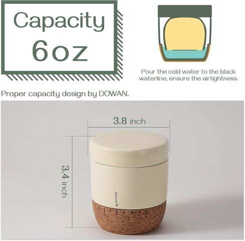 داوين وعاء زبدة مع غطاء لسطح المنضدة، حافظة زبدة مع قاعدة من الفلين وخط مياه، طبق زبدة فرنسية مع غطاء لديكور المطبخ المنزلي، هدية من السيراميك، بيج in Kuwait