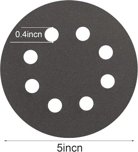أقراص صنفرة 5 بوصات 8 فتحات 40 قطعة، خطاف وحلقة من كربيد السيليكون الجاف الرطب، ورق صنفرة مداري 320/400/600/800/1000/1500/2000/3000 مع قطعتين من وسادات الواجهة لإزالة السيارات والخشب والمعادن in Kuwait