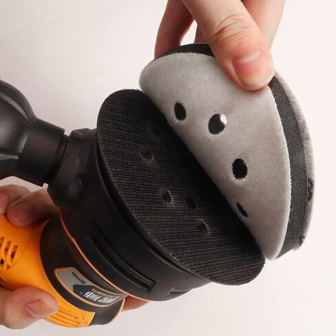 أقراص صنفرة 5 بوصات 8 فتحات 40 قطعة، خطاف وحلقة من كربيد السيليكون الجاف الرطب، ورق صنفرة مداري 320/400/600/800/1000/1500/2000/3000 مع قطعتين من وسادات الواجهة لإزالة السيارات والخشب والمعادن in Kuwait