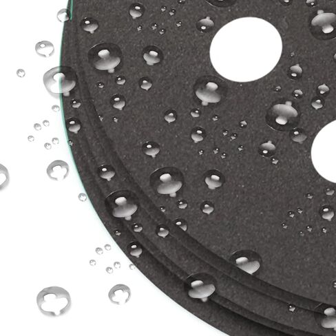 5 Inch 8 Holes Sanding Discs 40Pcs,Wet Dry Silicon Carbide Hook and Loop Orbital Sandpaper 320/400/600/800/1000/1500/2000/3000 Grit with 2 PCS Interface Pads for Auto, Wood, Metal,Stretches Removing in Kuwait