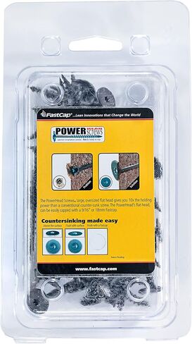 براغي خشب PowerHead مقاس 2.5 بوصة من FastCap، لمسة نهائية من أكسيد أسود، 10 براغي مع نقاط ذاتية التنصت، رأس مسطح كبير 9/16 بوصة، حمل قص 500 رطل، لـ MDF، لوح حبيبي - يتضمن محرك توركس T20. حزمة من 50 in Kuwait