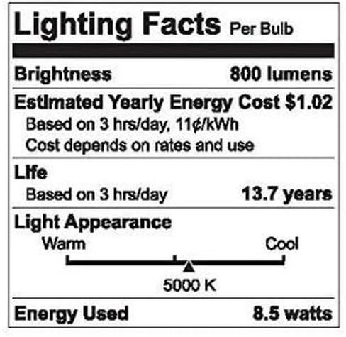 لمبة إضاءة LED نهارية قابلة للتعتيم بقدرة 60 وات EQ A19 من GE (8 عبوات) in Kuwait
