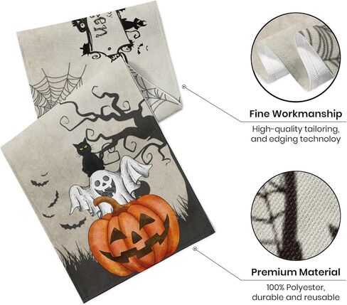 مفرش طاولة الهالوين بطول 182.88 سم لتزيين الهالوين في الأماكن المغلقة للهالوين على شكل يقطين لتزيين حفلات المنزل in Kuwait