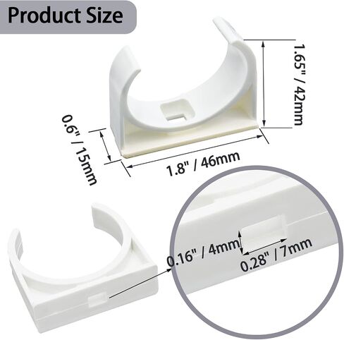 HARSKIYER 20pcs U-Shaped PVC Water Pipe Clamps, PEX Pipe Support Hangers U-Hook PEX Holder Clips Socket Fit for 25mm OD, Compatible with 3/4" ID PVC Pipe in Saudi Arabia