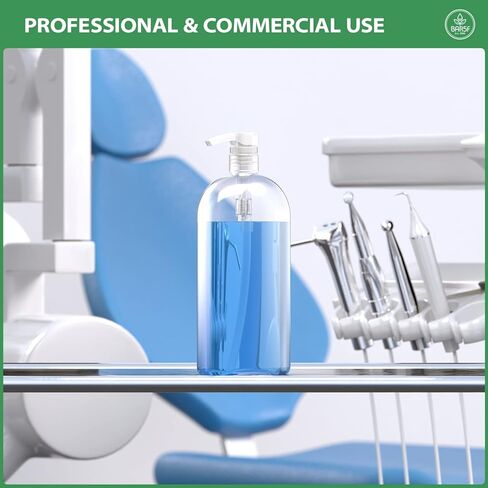 Bar5F Empty Shampoo Bottles with Pumps, 32Oz/1Liter/Large, BPA-Free, Lightweight (Medium Density PETE1 Plastic), Pack of 3, Clear Bottles, (32OZOBOTTLECP.3) in Kuwait