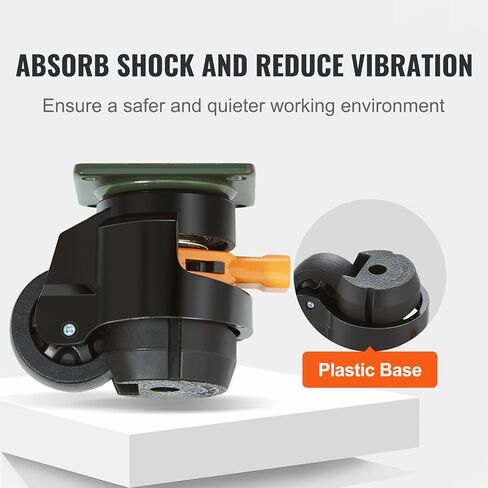 VEVOR Leveling Casters, Set of 4, 1100 lbs Total Load Capacity, 2 inches, Heavy Duty with Upgraded Handle Design, 360 Degree Swivel Caster Wheels, Adjustable Casters with Feet for Workbench, Machine in Kuwait