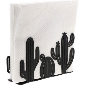 Napkin Holders for Tables Black Metal Cactus Design