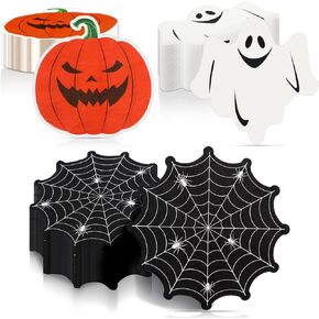 Honoson 120 Pcs Halloween Party Napkins 13 x 13 Inch White Ghost Paper Napkins 3 Ply Halloween Pumpkin Guest Towels Disposable Spider Web Guest Napkins for Halloween Home Dinner Party Supplies Decor in Saudi Arabia