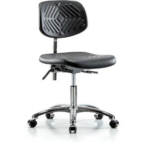 LabTech Seating LT42858 Class 100 غرفة نظيفة من مادة البولي يوريثين ارتفاع مكتب كرسي قاعدة كروم، عجلات من الكروم in Kuwait