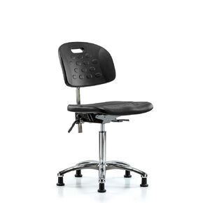 LabTech Seating LT40737 Class 10 Clean Room Handle Polyurethane Medium Bench Chair Chrome Base, Glides in Saudi Arabia