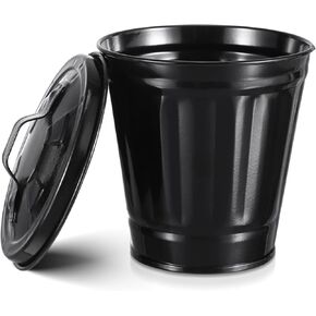 ULTECHNOVO Mini Trash can, Dog Poop Trash can Desk Trash can with lid Office Garbage can countertop Tiny Waste Black Bathroom Garbage can Basket Outdoor Trash can for Dog Poop in Kuwait