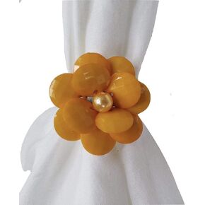 Maison Charlo | Set of 4 Delicate Baby Rose Shine Flower Napkin Rings | Perfect for Easter, Mother's Day, Christmas, New Year, Weddings, Banquets, Birthdays in Saudi Arabia