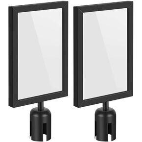 حامل لافتة Flexzion Stanchion علوي قابل للسحب بقطر 2.36 بوصة (حجم ورق A4 8.5 بوصة × 11 بوصة) إطار علامة عرض مزدوج الجوانب مع حاجز طابور للتحكم في الحشود in Kuwait