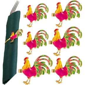 Red Leaf Napkin Rings Metal Holder Ring Towel Napkin Rings Bulk for Wedding Christmas Parties Family Gatherings Table Decor Set of 6