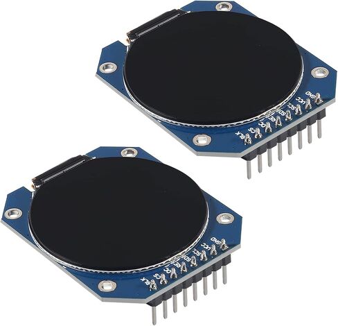 Dweii 2PCS DC 3.3V 1.28 inch TFT LCD Display Module Round RGB 240 * 240 GC9A01 Driver 4 Wire SPI Interface 240x240 Resolution Adapter PCB for Arduino in Saudi Arabia
