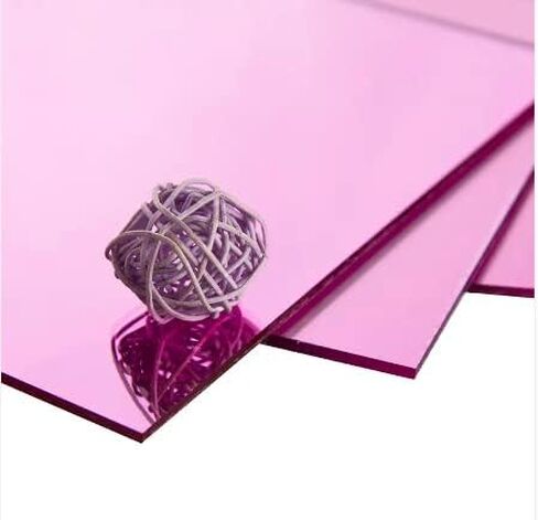 1/8" (3mm) Pink Mirror Acrylic Plexiglass Plastic Sheet 24" x 12" Nominal Size AZM Displays in Saudi Arabia