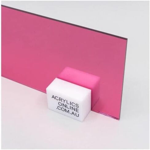 1/8" (3mm) Pink Mirror Acrylic Plexiglass Plastic Sheet 24" x 12" Nominal Size AZM Displays in Saudi Arabia
