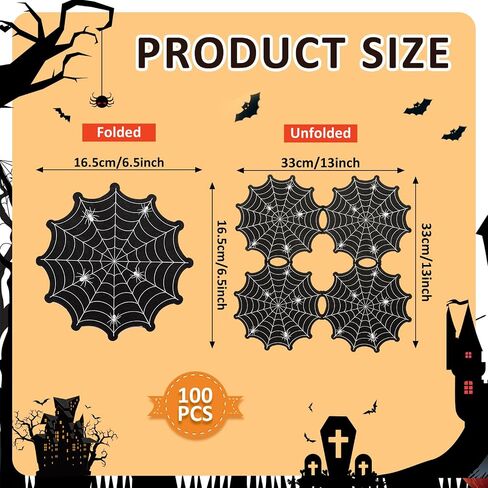 Honoson 120 Pcs Halloween Party Napkins 13 x 13 Inch White Ghost Paper Napkins 3 Ply Halloween Pumpkin Guest Towels Disposable Spider Web Guest Napkins for Halloween Home Dinner Party Supplies Decor in Saudi Arabia