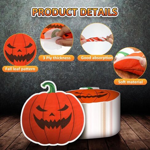 Honoson 120 Pcs Halloween Party Napkins 13 x 13 Inch White Ghost Paper Napkins 3 Ply Halloween Pumpkin Guest Towels Disposable Spider Web Guest Napkins for Halloween Home Dinner Party Supplies Decor in Saudi Arabia