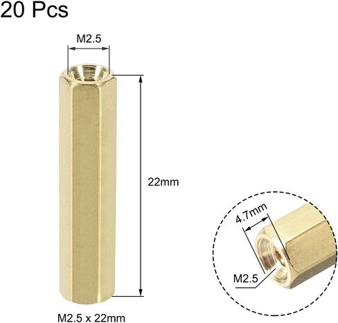 Uxcell M2.5x6mm أنثى-أنثى سداسي النحاس PCB اللوحة الأم فاصل المواجهة لطائرة بدون طيار FPV كوادكوبتر والكمبيوتر ولوحة دوائر كهربائية 20 قطعة in Kuwait