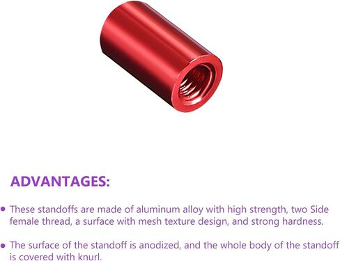 DMiotech 10 عبوات M3x10mm عمود فاصل ألومنيوم مواجهات فواصل دائرية نموذج تباعد لولبي لـ RC، أحمر in Saudi Arabia