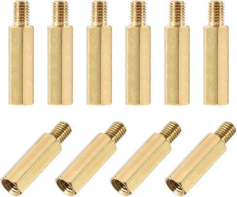 uxcell M5x10mm+7mm Male-Female Brass Hex PCB Motherboard Spacer Standoff for FPV Drone Quadcopter, Computer & Circuit Board 10pcs in Kuwait
