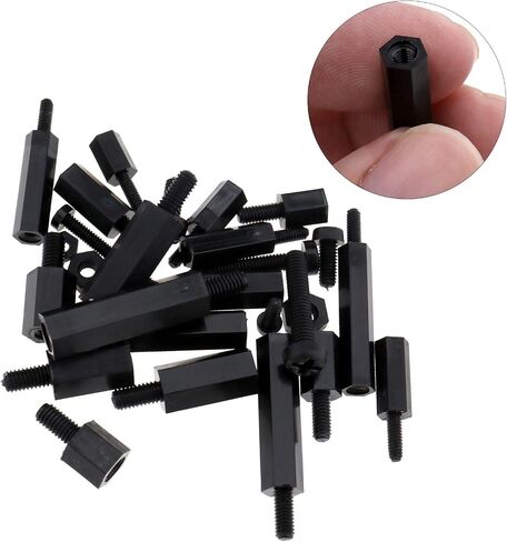 Creative-Idea 360pcs M2 M2.5 M3 Black Nylon Hex Spacer Screw Assortment Kit for Computers Replace Screw Fastener in Saudi Arabia