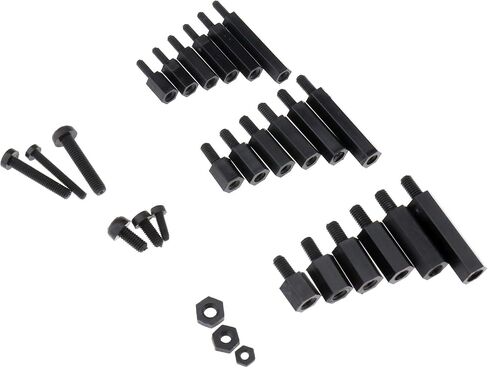Creative-Idea 360pcs M2 M2.5 M3 Black Nylon Hex Spacer Screw Assortment Kit for Computers Replace Screw Fastener in Saudi Arabia